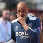 Nuno Espirito Santo počas zápasu Premier League medzi West Ham United a Leeds United na londýnskom štadióne.