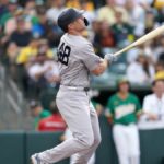 29. mája 2026; West Sacramento, Kalifornia, USA; Prvý základný hráč New York Yankees Paul Goldschmidt (48) zaútočil na tri domáce preteky proti Athletics v prvej smene v Sutter Health Park. Povinný kredit: Cary Edmondson-Imagn Images