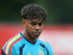Španielsko očakáva, že Lamine Yamal bude pripravený na otváračku 6. júna 2026; Chattanooga, Tennessee, USA; Španiel Lamine Yamal počas tréningu. Povinný kredit: Brett Davis-Imagn Images