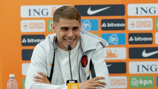 Micky van de Ven z Holandska počas Training MenPress Conference Holland v Sonesta White Plains Downtown NY 7. júna 2026 v Orangeburgu v New Yorku v Spojených štátoch