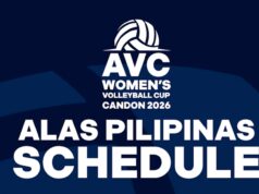 Alas Pilipinas na ženskom pohári národov AVC 2026 PROGRAM: Ženský tím Alas Pilipinas sa predstaví v súťaži AVC Women's Nations Cup od 6. do 14. júna v Candon City, Ilocos Sur.