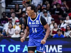 Ateneo poskytuje všetku podporu rodinám zosnulých hráčov; Baldwin je stále mamou Divine Adili z Atenea reaguje počas zápasu proti UE na mužskom basketbalovom turnaji sezóny 88 UAAP.