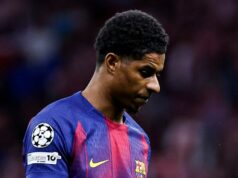 Barcelona urobila konečné rozhodnutie o prestupe Marcusa Rashforda, keď Man Utd podal zakrivenú loptu Marcus Rashford ukazuje sklamanie, keď hrá za Barcelonu