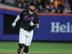 Bo Bichette má šesť RBI, grandslam pomáha Mets poraziť súpera Braves 12. júna 2026; New York City, New York, USA; Bo Bichette z New York Mets (19) zahral sólo homerun v prvej zmene proti Atlanta Braves na Citi Field. Povinný kredit: Wendell Cruz-Imagn Images