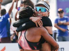 Bohužiaľ plážový pár Sisi Rondina, Bernadeth Pons berie AVC striebro Sisi Rondina a Bernadeth Pons z Alas Pilipinas v akcii na AVC Beach Tour Pingtung Open.