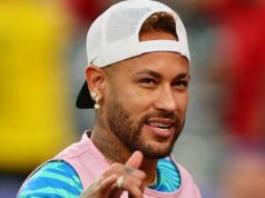 Brazílčan Neymar (teľa) urobil krok vpred v zotavovaní 13. júna 2026; East Rutherford, New Jersey, USA; Po zápase reaguje Brazílčan Neymar Jr. Povinný kredit: Caean Couto-Imagn Images