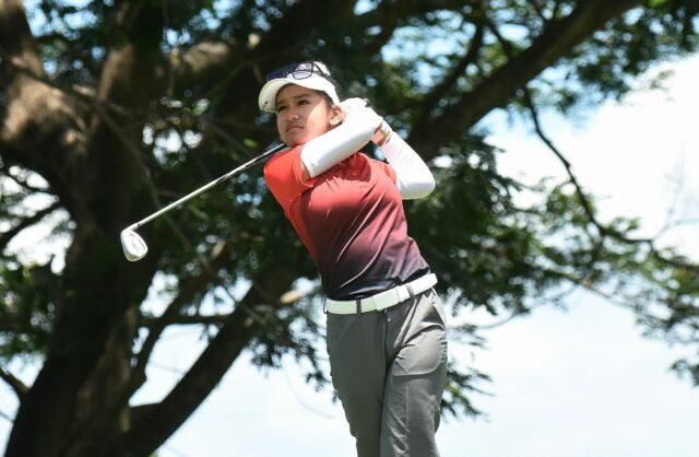 Quincy Pilac v akcii počas ICTSI Junior PGT Eagle Ridge Championship