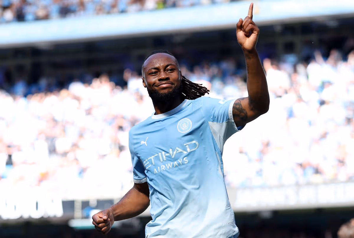 Antoine Semenyo oslavuje gól za Manchester City