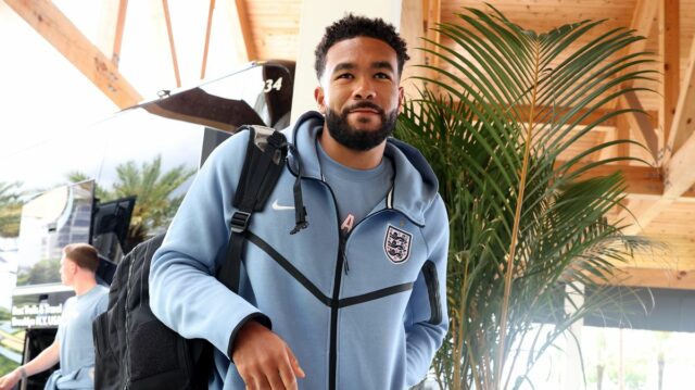 Reece James z Anglicka prichádza do hotela Belgrove West Palm Beach pred medzinárodnými priateľmi a Majstrovstvami sveta vo futbale 2026 1. júna 2026 vo West Palm Beach na Floride.