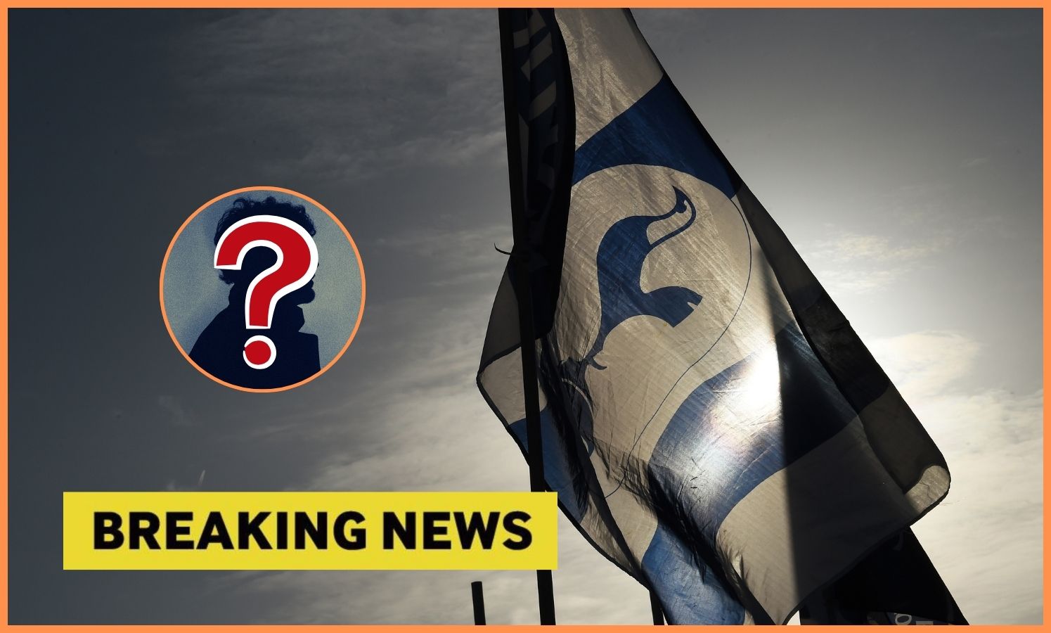 Vlajka Tottenhamu a banner s najnovšími správami
