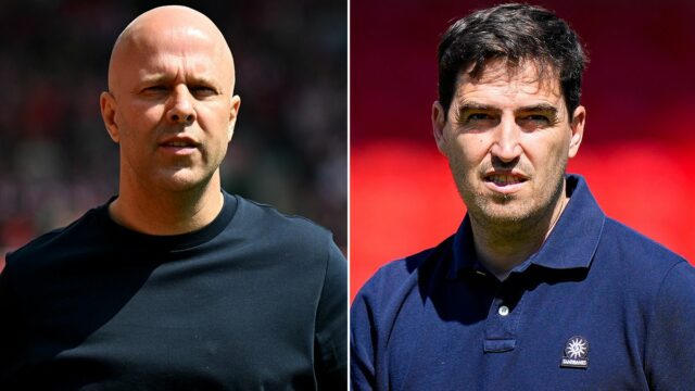 Ďalší manažér Liverpoolu NAŽIVO: Súprava rozhovorov Andoniho Iraolu, list Arnemu BOURNEMOUTH, ANGLICKO - 24. JANUÁRA: Hlavní tréneri Arne Slot z Liverpoolu a Andoni Iraola z Bournemouthu počas zápasu Premier League medzi Bournemouthom a Liverpoolom na Vitality Stadium 24. januára 2026 v anglickom Bournemouthe. (Foto: Robin Jones – AFC Bournemouth/AFC Bournemouth cez Getty Images)