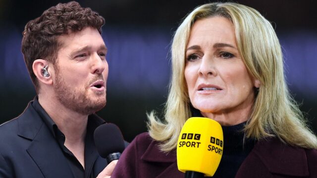TORONTO, ONTARIO – 12. júna: Michael Buble vystupuje počas prehliadky národov pred zápasom B-skupiny B-skupiny majstrovstiev sveta 2026 medzi Kanadou a Bosnou a Hercegovinou na štadióne Toronto 12. júna 2026 v Toronte, Ontario. (Foto: Francois Nel/Getty Images)