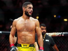 Gabriel Bonfim zostáva horúci na UFC Fight Night, poráža Belala Muhammada 13. júla 2024; Denver, Colorado, USA; Gabriel Bonfim (červené rukavice) reaguje po svojom zápase proti Ange Loosa (modré rukavice) počas UFC Fight Night v Ball Arene. Povinný kredit: Ron Chenoy-Imagn Images