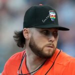 Landen Roupp na ihrisku San Francisco Giants v Oracle Parku.