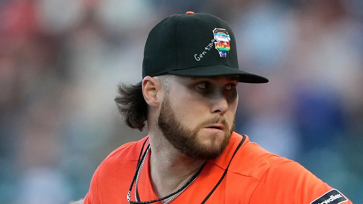 Landen Roupp na ihrisku San Francisco Giants v Oracle Parku.