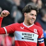 Hayden Hackney oslavuje skórovanie za Middlesbrough