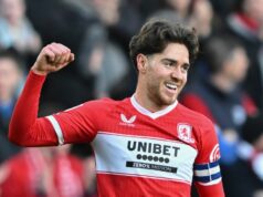 Man Utd „cieľovo šokoval dohodu Haydena Hackeyho“ s Michaelom Carrickom presadzujúcim hviezdu Middlesbrough Hayden Hackney oslavuje skórovanie za Middlesbrough