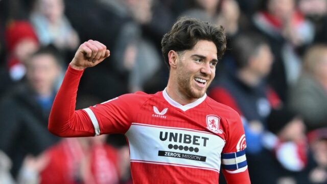 Hayden Hackney oslavuje skórovanie za Middlesbrough