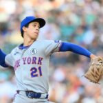 2. júna 2026; Seattle, Washington, USA; Pomocný džbán z New York Mets Jonah Tong (21) hrá so Seattle Mariners počas druhej zmeny v T-Mobile Parku. Povinný kredit: Steven Bisig-Imagn Images