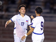 Mužský futbalový tím PH porazil Guam v priateľských zápasoch Tri-Nation Filipínsky mužský futbalový tím v akcii počas Tri-Nation Friendlies na Rizal Memorial Stadium.
