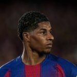 Marcus Rashford z FC Barcelona počas zápasu La Liga EA Sports 2025/26 ''El Clasico'' medzi FC Barcelona a Real Madrid na štadióne Spotify Camp Nou v Barcelone v Španielsku v máji 2026. (Foto Gongora/NurPhoto cez Getty Images)