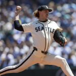 31. mája 2026; Seattle, Washington, USA; Prvý nadhadzovač Seattle Mariners Bryce Miller (50) hádže proti Arizona Diamondbacks počas prvej zmeny v T-Mobile Parku. Povinný kredit: John Froschauer-Imagn Images