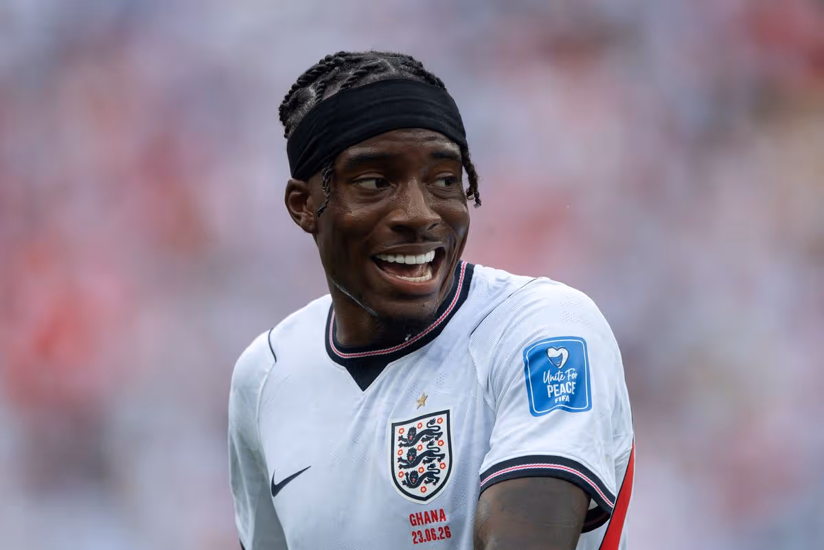Noni Madueke počas remízy 0:0 na majstrovstvách sveta Anglicka s Ghanou