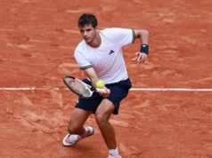Nová krv: Jakub Menšík, Rafael Jodar, Joao Fonseca dosiahli francúzske QF Tenis - French Open - Roland Garros, Paríž, Francúzsko - 31. mája 2026 Španiel Rafael Jodar v akcii počas zápasu 4. kola proti Španielovi Pablovi Carrenovi Bustovi.