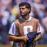 Christian Pulisic, #10 z USA, oslavuje gól počas zápasu medzi Austráliou a Spojenými štátmi na štadióne Seattle 19. júna 2026 v Seattli, Washington