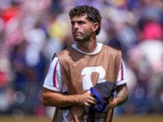 Osem hráčov Tottenhamu by mohlo podpísať toto leto, keďže Roberto De Zerbi plánuje prestupové šialenstvo Christian Pulisic, #10 z USA, oslavuje gól počas zápasu medzi Austráliou a Spojenými štátmi na štadióne Seattle 19. júna 2026 v Seattli, Washington