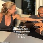 Hviezda Gold Coast Suns Touk Miller je zobrazený so svojím novým plameňom Stephanie Keenan na snímke z videa TikTok, ktoré zverejnila.