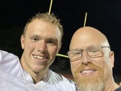 Pocty prichádzajú po tom, čo bývalý vysokoškolský futbalista zomrel vo veku 26 rokov po utopení v jazere Michigan Jalen Shaffer je zobrazený so svojím otcom Joelom počas jeho pôsobenia ako linebacker vo Wheatone