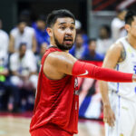 RJ Abarrientos Barangay Ginebra Gin Kings počas zápasu 1 proti TNT Tropang 5G vo finále PBA Commissioner's Cup 2026