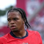TAMPA, FLORIDA - 6. JÚNA: Anglicko Rio Ngumoha #31 sa pozerá počas medzinárodného priateľského zápasu medzi Anglickom a Novým Zélandom na štadióne Raymonda Jamesa 6. júna 2026 v Tampe na Floride. (Foto Eddie Keogh – The FA/The FA cez Getty Images)