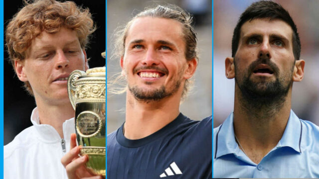 Sinner a Zverev sú na prvom mieste, Djokovič v zozname dole, 6 Američanov a 4 Taliani
