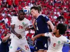 Skorý gól Ismaela Saibara dokazuje, že Maroko porazilo Škótsko 19. júna 2026; Foxborough, Massachusetts, USA; Scott McTominay zo Škótska v akcii s Marokom Issom Diopom a Ayyoub Bouaddi. Povinný kredit: David Butler Ii-Imagn Images