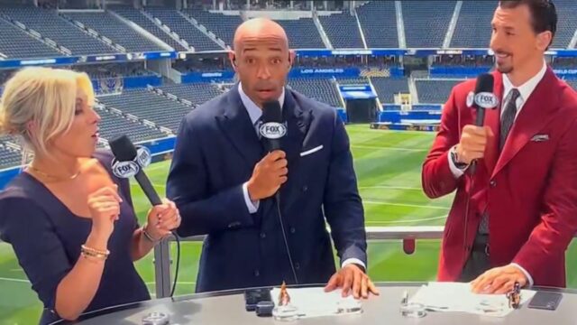 Thierry Henry, Rebecca Lowe a Zlatan Ibrahimovič. 