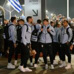 Uruguajská futbalová reprezentácia priletí na medzinárodné letisko Carrasco pred odletom do Mexika na FIFA 202