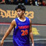 Titing Manalili z Letran Knights v akcii počas podujatia Dayo23 v podaní Jordanu.
