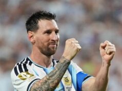 V utorok bol prekonaný jednodňový rekord v návštevnosti Svetového pohára 16. júna 2026; Kansas City, Missouri, USA; Argentínčan Lionel Messi oslavuje svoj tretí gól a skompletizuje hetrik. Povinný kredit: Jay Biggerstaff-Imagn Images