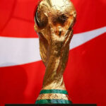 3. júna 2026; East Rutherford, New Jersey, USA; Celkový pohľad na FIFA World Cup Trophy vystavenú počas FIFA World Cup Trophy Tour na American Dream. Povinný kredit: Caean Couto-Imagn Images