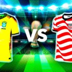Brazílska futbalová súprava vedľa futbalovej súpravy USA