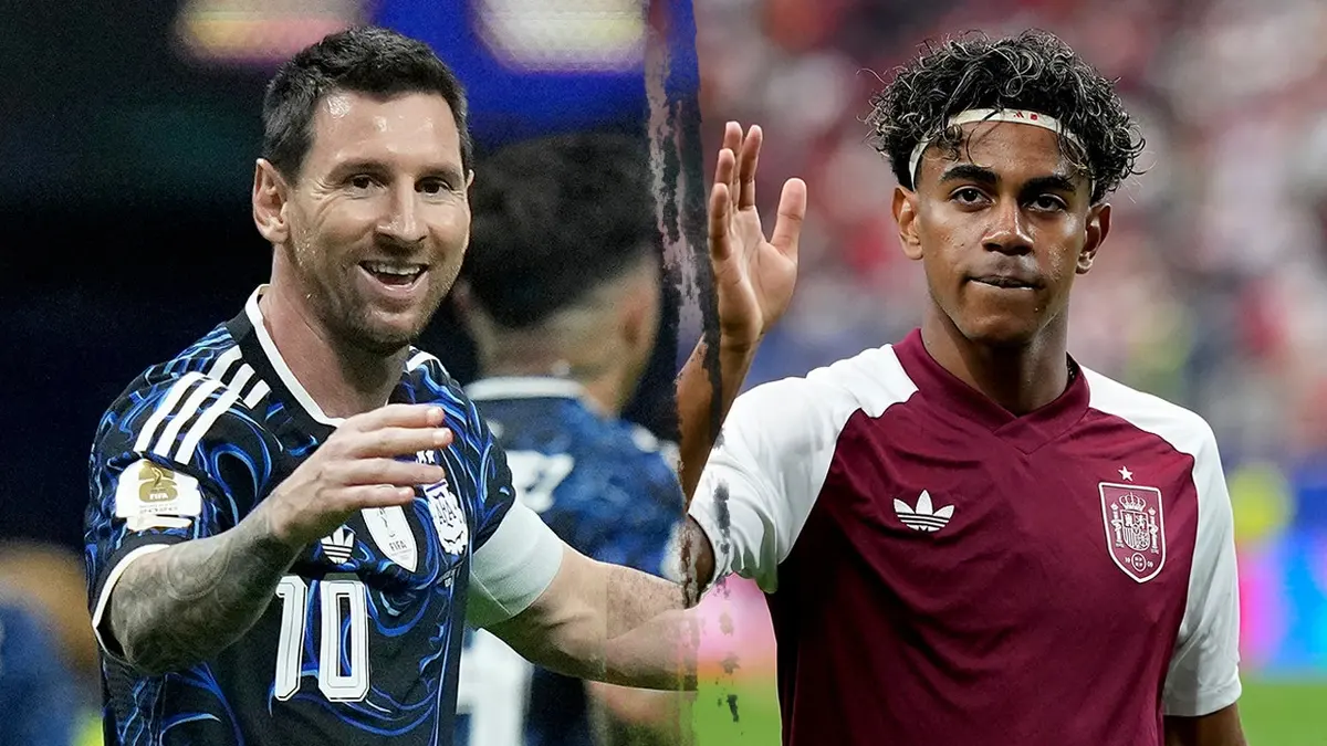 Lionel Messi a Lamine Yamal