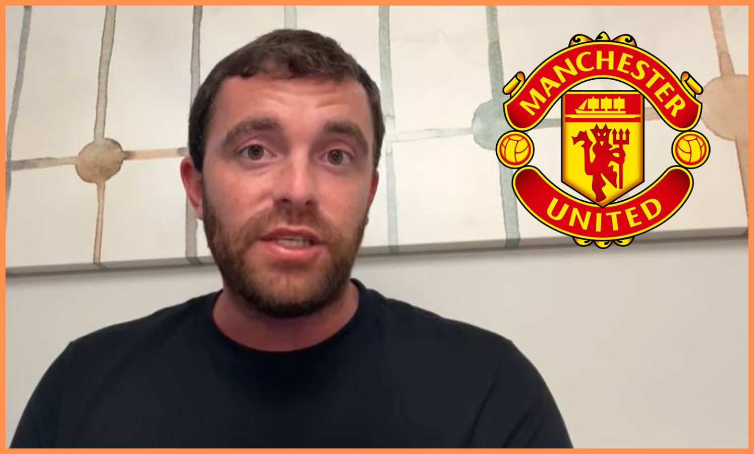 Fabrizio Romano a logo Manchester United FC