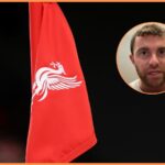 Rohová vlajka FC Liverpool a Fabrizio Romano