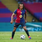 Jules Kounde v akcii za Barcelonu
