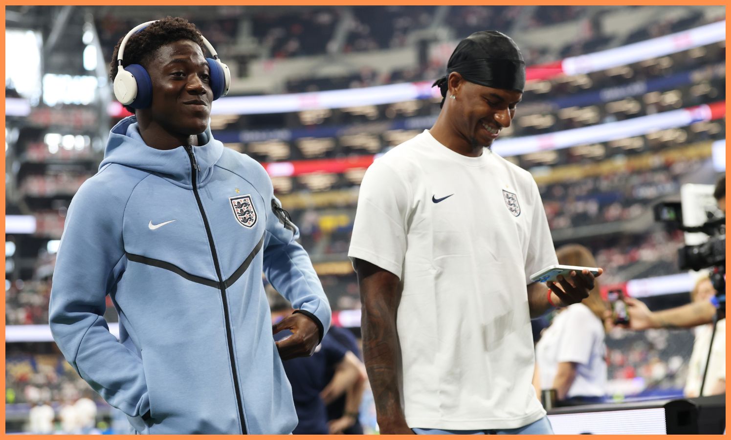 Kobbie Mainoo a Marcus Rashford na majstrovstvách sveta s Anglickom