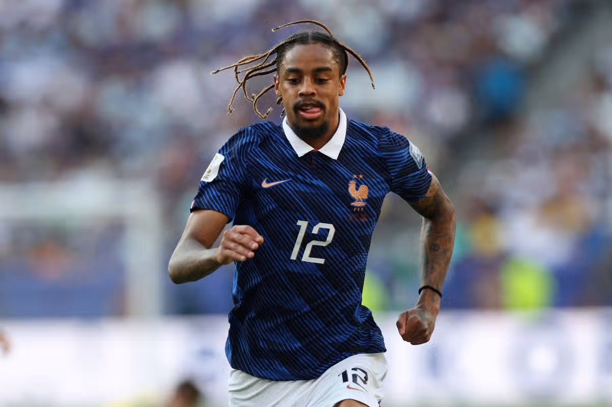 Bradley Barcola počas zápasu 32. kola Svetového pohára FIFA 2026 medzi Francúzskom a Švédskom.