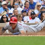 5. júla 2026; Chicago, Illinois, USA; Druhý základný hráč St. Louis Cardinals JJ Wetherholt (26) skóroval proti Chicago Cubs počas ôsmej zmeny na Wrigley Field. Povinný kredit: Patrick Gorski-Imagn Images