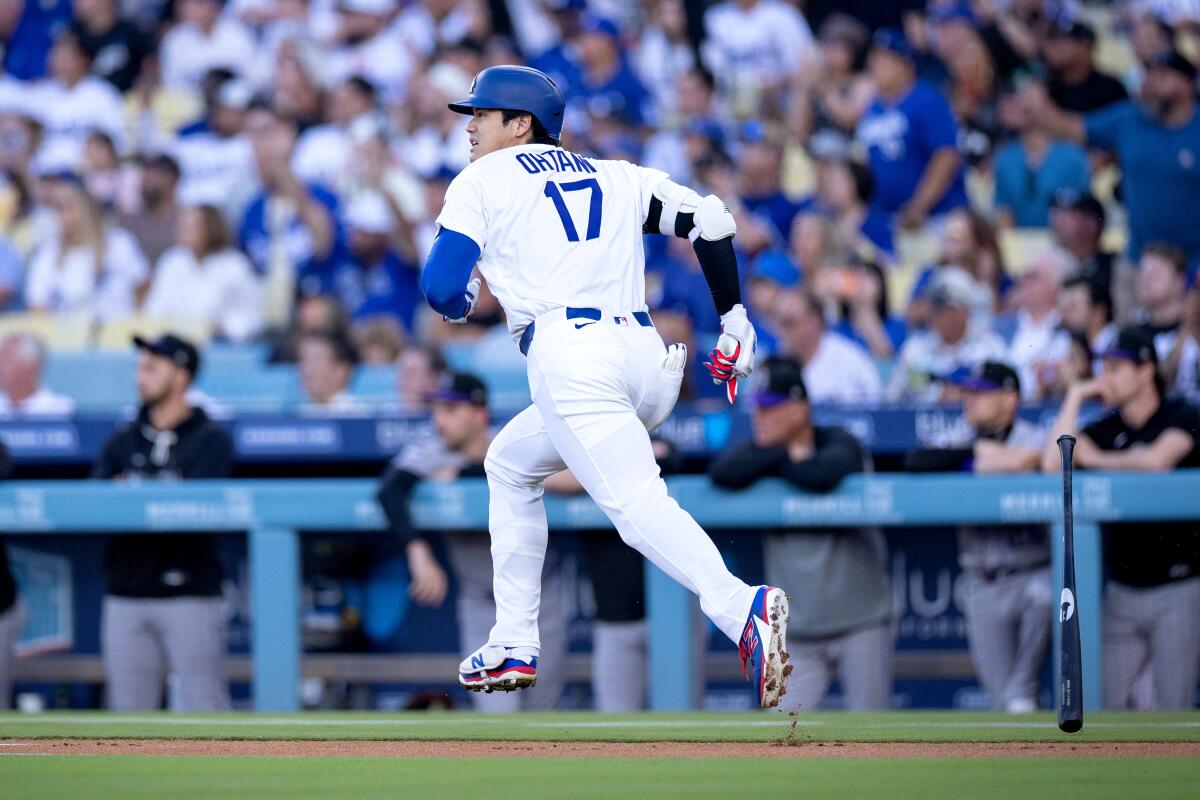 Hviezda Dodgers Shohei Ohtani odpáli svoj 300. homerun v kariére proti Colorado Rockies na štadióne Dodger 7. júla.